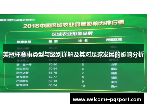 美冠杯赛事类型与级别详解及其对足球发展的影响分析